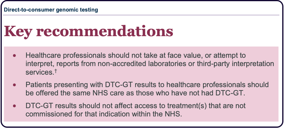 BSGM recommendation screenshot